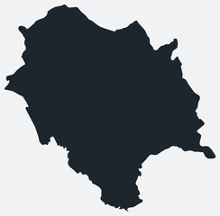 Himachal Pradesh map. Just a simple border map. Shape of the state. Flat blank Himachal Pradesh outline. Vector boundary illustration.