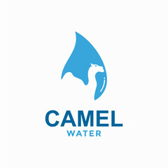 camel water simple logo in negative space