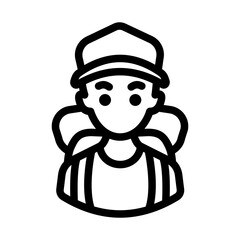 man camping outline style