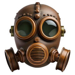 Vintage Steampunk Gas Mask with Round Lenses and Copper Details