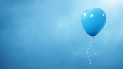 A captivating image of bright blue balloon soaring through the clear sky on sunny day