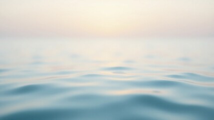 Serene Water Surface at Dawn Soft Hues and Gentle Waves Reflecting a Peaceful Sky