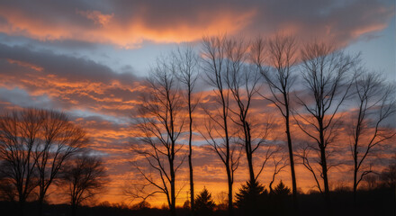 Fototapeta premium sunset in the forest