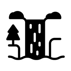 waterfall nature glyph style
