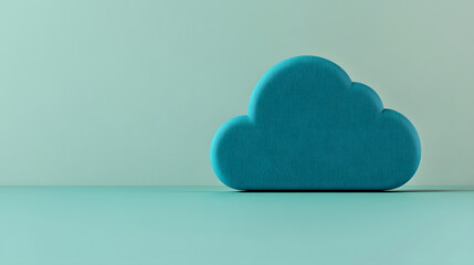 Cloud-shaped decoration minimalist room 3d graphic design calm environment close-up view modern concept