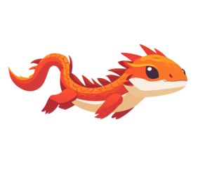 cartoon dragon, isolated on transparent background, transparency png