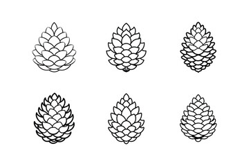 pine cone line art vector illustration