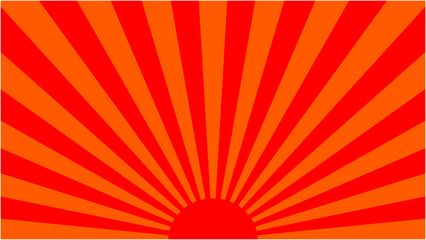 サンバースト 放射線 日の出 チラシ・Web・動画背景素材16:9サイズ 赤 レッド
