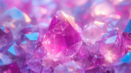 Fototapeta premium Close-up of vibrant purple amethyst crystals.