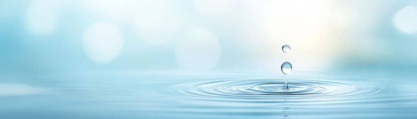 Mesmerizing water droplet creates stunning ripples in a tranquil pool of crystalclear