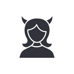 Devil solid icons, minimalist vector illustration ,simple transparent graphic element .Isolated on white background