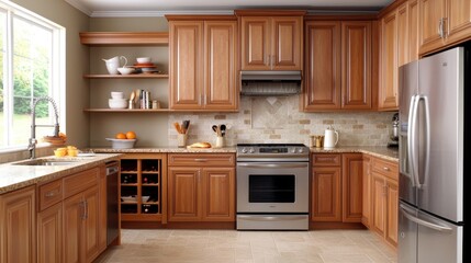 Modern Kitchen with Wood Cabinets