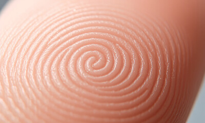 Naklejka premium A highly detailed close-up shot of a fingertip showcasing the unique ridges and patterns of the skin