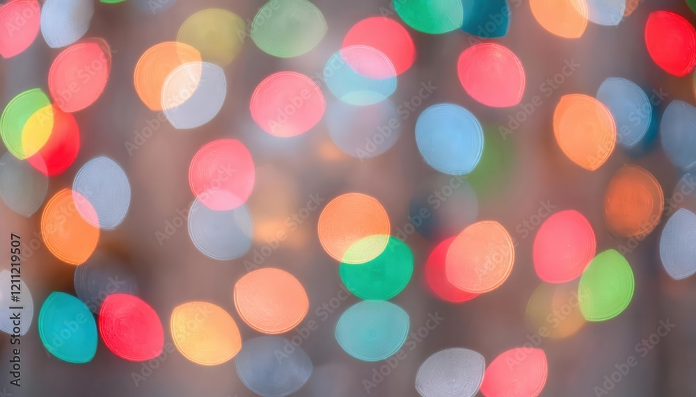 Poster blurred multicolored bokeh effect with soft pastel hues, ideal for festive backgrounds, design eleme
