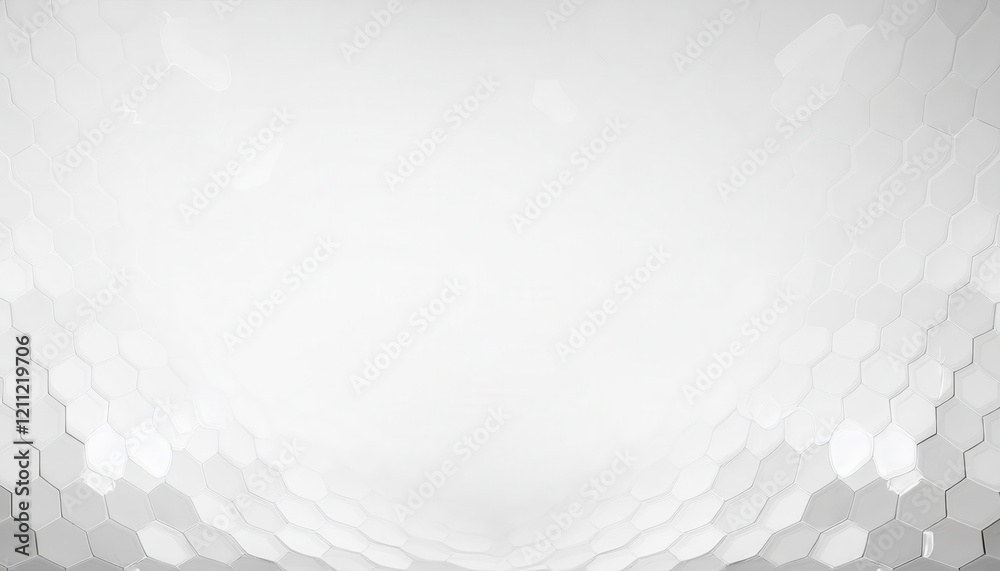 Poster minimalistic white hexagonal tile wall background with 3d depth effect for modern design, architecture concepts, and graphic layouts

