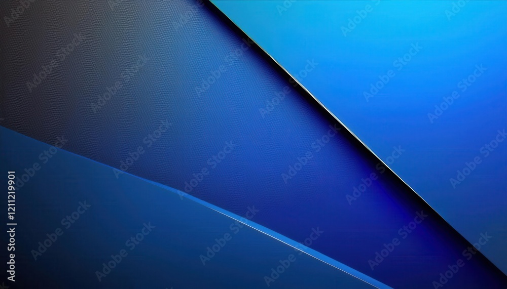 Aufkleber abstract geometric blue background with diagonal black and light blue lines, modern minimalist digit