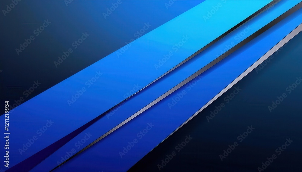 Aufkleber abstract geometric blue background with diagonal black and light blue lines, modern minimalist digit