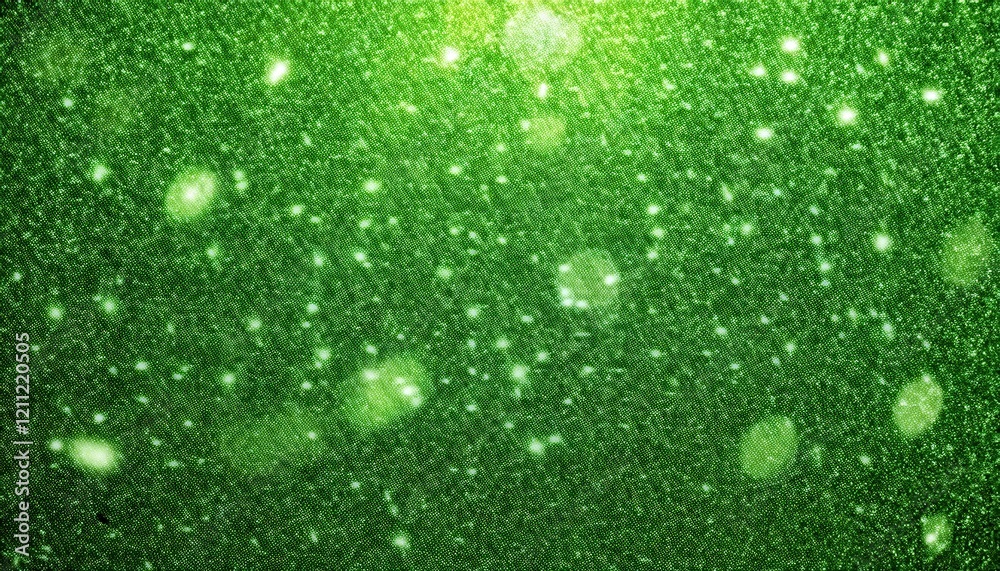 Poster glowing green abstract background with sparkling points of light resembling a cosmic scene, ideal fo
