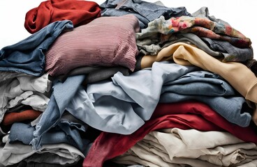 Pile of Dirty Clothes Isolated on White Background