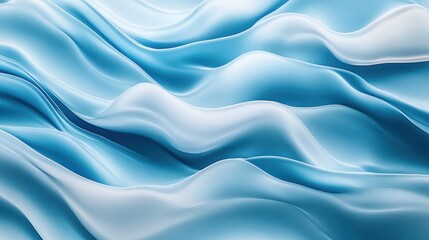 Obraz premium Abstract flowing waves with light blue and white color creating a smooth organic texture