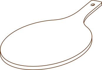 Flat Round Cutting Board Outline Minimal