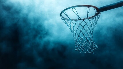 Outdoor basketball hoop against a clear sky, ready for game outdoor