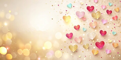 Charming Pastel Hearts Valentines Day Banner for a Sweet Celebration