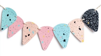 Colorful party pennant banner adds a cheerful touch to birthdays, baby showers, or any joyful celebrations, brightening up your event decor