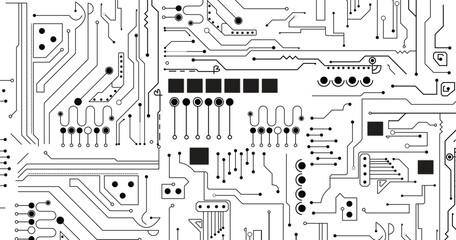 Circuit technology background with hi-tech digital data connection system and computer electronic design