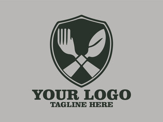 A shield displays crossed cutlery wheat and Food safety eat safe, live well food safety shield vector guardian of Good food safety shield logo the safety seal food safety shield design