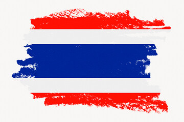 Thai flag, paint stroke design, off white background