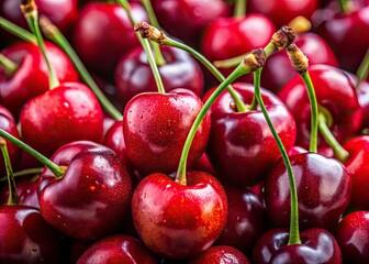 Vegan Cherry Breakfast: Close-Up of Ripe Cherries, Healthy Food Photography