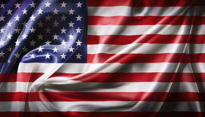 Obraz premium realistic silk texture featuring USA flag softly rippling in wind