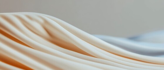 Obraz premium Elegant Draped Cream Fabric Soft Texture Smooth Waves Luxurious Textile Background
