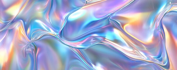 Fototapeta premium Abstract Iridescent Fluid Background: Shimmering Pastel Hues