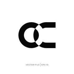Stacked OC letters modern logo design