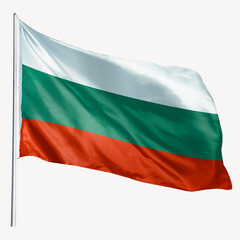 Waving Bulgaria flag, national symbol graphic