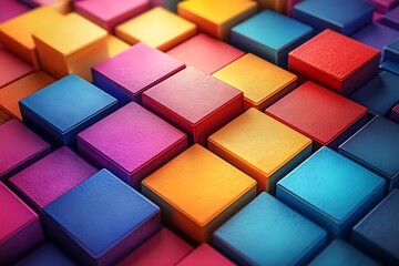 Colorful Cubes Abstract Geometric Pattern Design