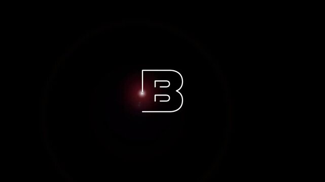 Capital letter alphabet b animation with alpha channel.