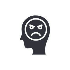 Angry mind solid icons, minimalist vector illustration ,simple transparent graphic element .Isolated on white background