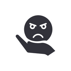 Angry face solid icons, minimalist vector illustration ,simple transparent graphic element .Isolated on white background