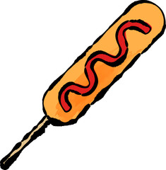 フランクフルトの和風ベクターイラストアイコン 白バック