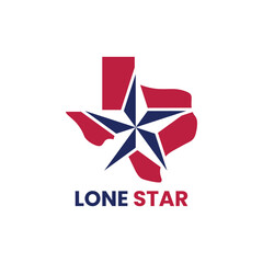 simple logo design of texas map and stars in negative space