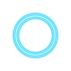 circle with blue neon light