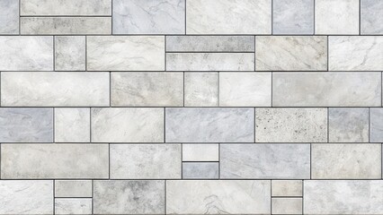 Obraz premium A Seamless Pattern of Textured Stone Tiles in Varied Rectangular Shapes and Shades of Gray