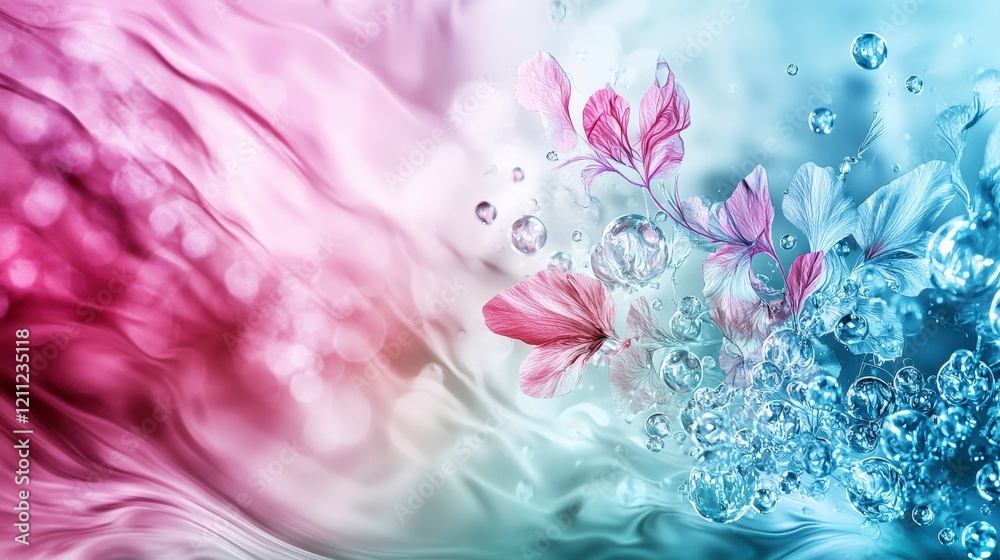 Aufkleber floating floral hues in serene abstract background digital art calm environment soft colors artistic