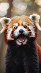 Obraz premium Photo of a Red Panda in Close-up