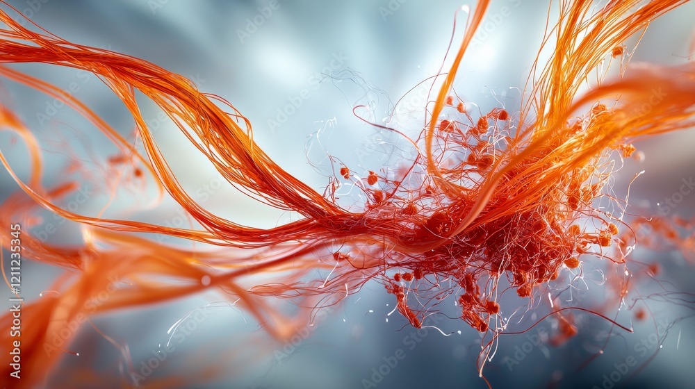 Leinwandbilder intertwining orange lines forming abstract energy patterns digital art studio dynamic conceptual vis
