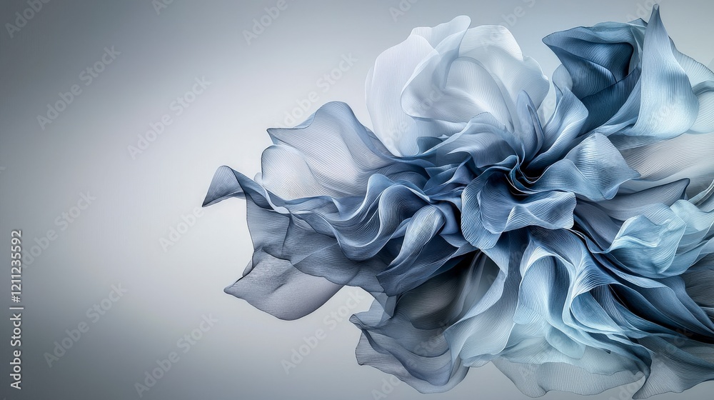Aufkleber abstract layers of muted gray tones expanding and smoothing digital art modern aesthetic calm enviro