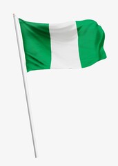 Flag of Nigeria on pole